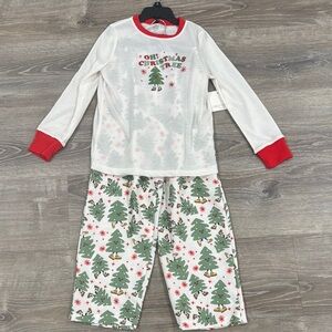 Falls Creek Christmas Tree Pajama Set - White & Red